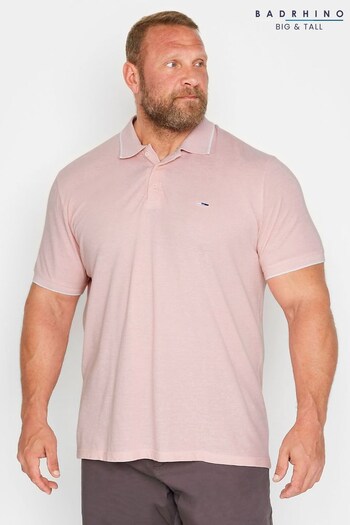 BadRhino Big & Tall Pink Birdseye Polo Shirt (P86666) | £22