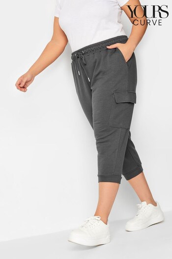 Yours Curve Grey Cropped Cargo Jogger (P86667) | £24