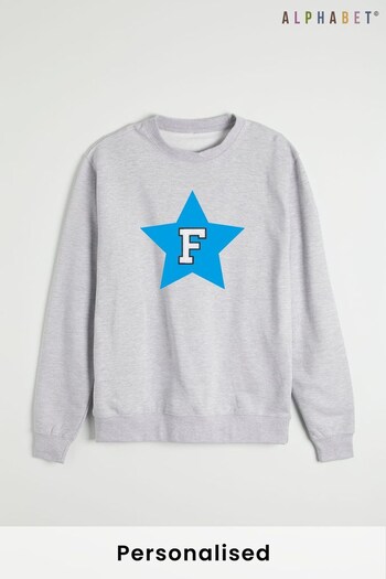 Personalised Kid's Star Monogrammed Letter Sweatshirt by Alphabet (P87263) | £20
