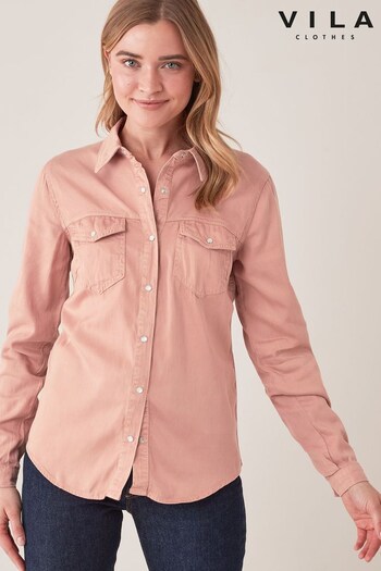 VILA Pink Denim Shirt (P87564) | £40