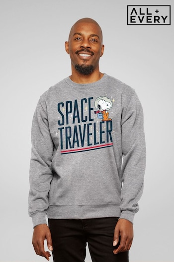 All + Every Heather Grey Peanuts Snoopy Space Traveler Men's Sweatshirt by All+Every (P88267) | £36