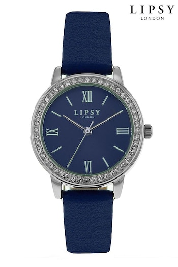 Lipsy Navy Diamante Face Watch (P88609) | £30