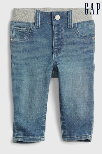 Gap Mid Wash Blue Knitted Waistband Slim Jeans - Baby (P89248) | £9