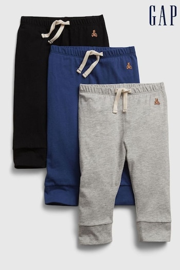 Gap Black, Blue & Grey Organic Cotton Mix and Match Pull-On Trousers 3-Pack - Baby (P89267) | £20