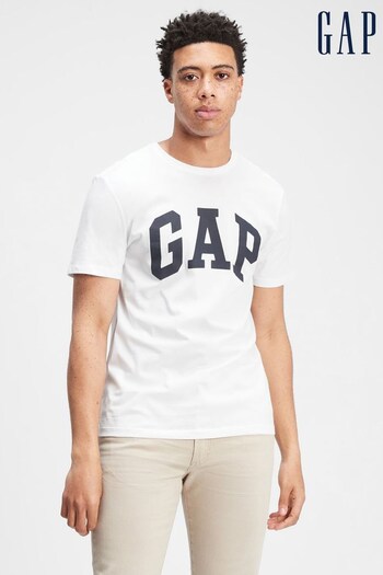 Gap White Logo Short Sleeve Crewneck T-Shirt (P89305) | £16