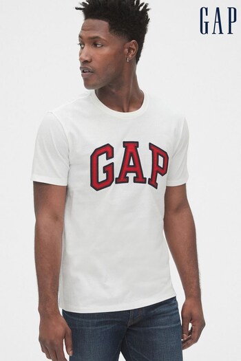 Gap White Logo Short Sleeve Crewneck T-Shirt (P89309) | £16