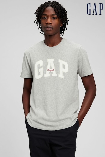 Gap Grey Logo Short Sleeve Crew Neck T Shirt (P89324) | £14