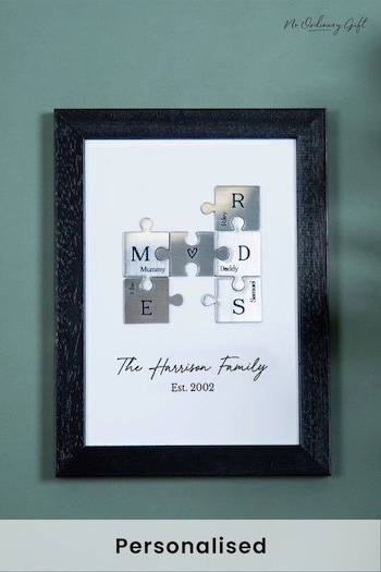 Personalised Metallic Family Puzzle Pieces A5 Print by No Ordinary Gift (P89541) | £35