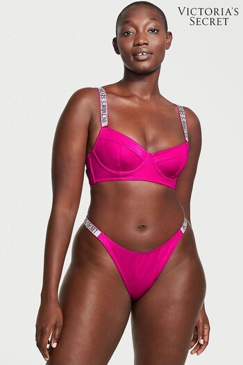 Victoria's Secret Wicked Rose Pink Longline Shine Strap Swim Bikini Top (P90730) | £29