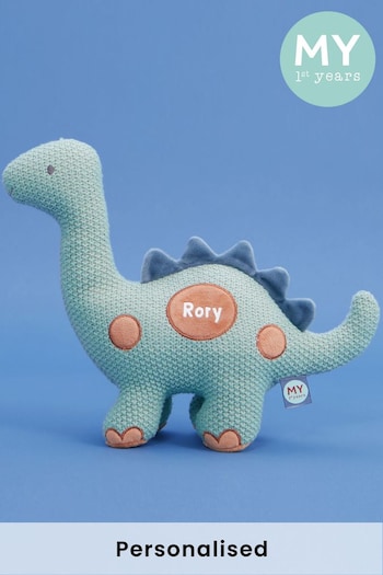 Personalised Knitted Dinosaur Soft Toy by My 1st Years (P90902) | £32