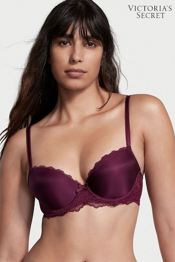 Victoria's Secret Kir Red Smooth Lace Wing Lightly Lined Demi Bra (P91010) | £45