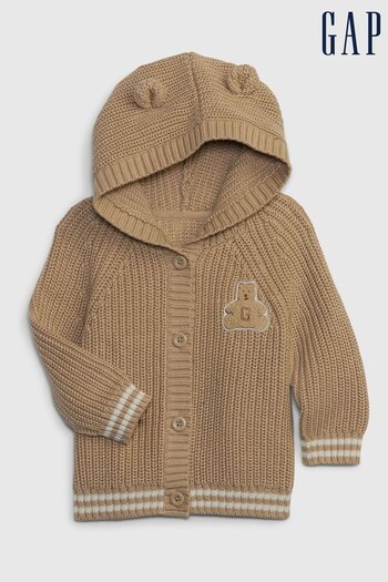 Gap Brown Knitted Brannan Bear Hoodie (P91069) | £11