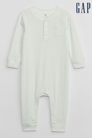 Gap Green Pocket Knit Long Sleeve Baby Sleepsuit (P91071) | £18