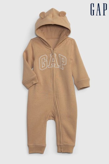Gap Brown Logo Zip Baby All in One (P91072) | £30