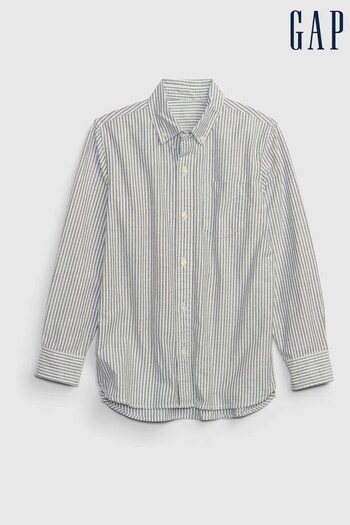 Gap Blue Organic Cotton Long Sleeve Oxford Shirt (P91076) | £25