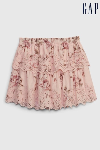 Gap Pink LoveShackFancy Girls Floral Flippy Skirt (P91206) | £35