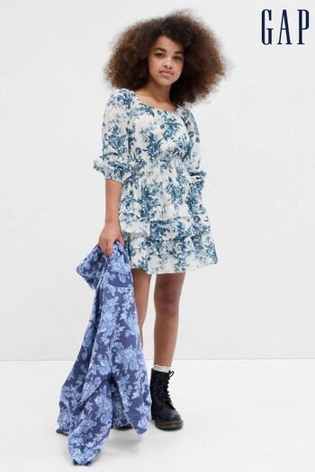 Gap Blue LoveShackFancy Girls Floral Mini Dress (P91363) | £45