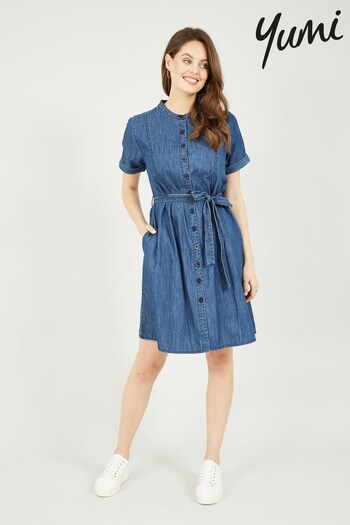 Yumi Blue Chambray Shirt Dress (P91517) | £50