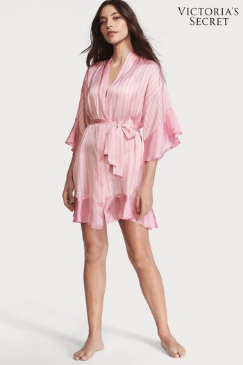 Victoria's Secret Angel Pink Stripe Flounce Satin Robe (P91743) | £59