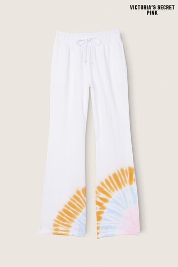 Victoria's Secret PINK Optic White With Placed Tie Dye High Waist Flare Jogger (P92069) | £46