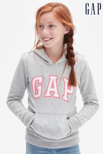 Gap Grey and Pink Logo Hoodie (4-13yrs) (P92430) | £20