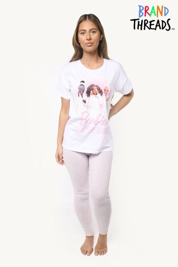Brand Threads Pink Barbie Ladies BCI Cotton Pyjamas Sizes XS - XL (P92807) | £25