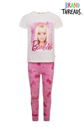 Brand Threads Pink Barbie Girls BCI Cotton Pyjamas Ages 4-8 (P92897) | £17