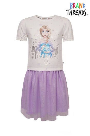 Brand Threads Purple Disney Frozen Girls BCI Cotton Daywear Set Ages 4-8 (P92898) | £18