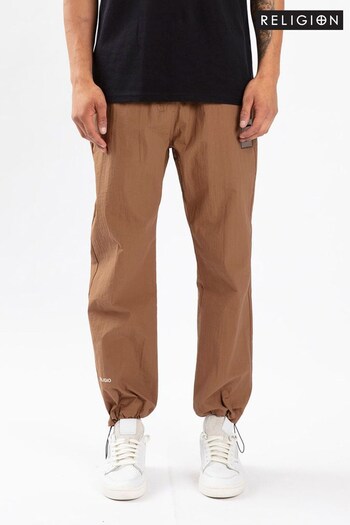 Religion Brown Relaxed Shape Pant With Pull Cord Hem For Adjustable Fit. (P93029) | £60