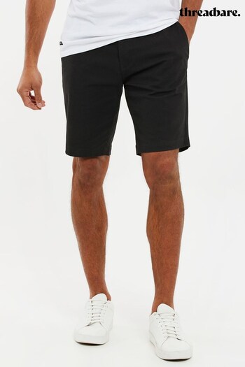 Threadbare Black Cotton Slim Fit Chino Shorts With Stretch (P93278) | £22