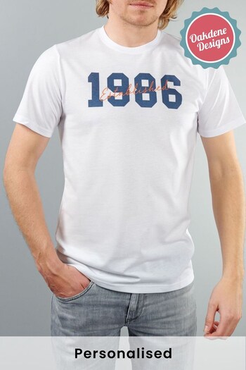 Personalised Year Established Men's T-Shirt by Oakdene Designs (P93337) | £18