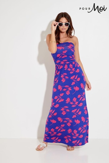 Pour Moi Pink Jersey Bandeau Side Split Multiway Maxi Dress (P93738) | £36