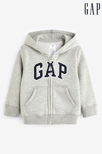Gap Light Grey Logo Zip Up Hoodie (P93890) | £20