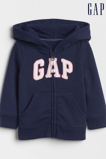 Gap Navy Blue Logo Zip Up Hoodie (Newborn - 4yrs) (P93943) | £18