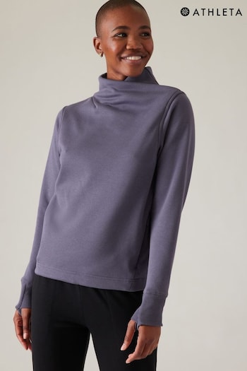 Athleta Purple Cosy Karma Twist Neck Sweatshirt (P94378) | £80