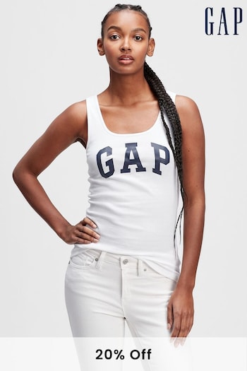 Gap White Logo Ribbed Vest (P94433) | £6