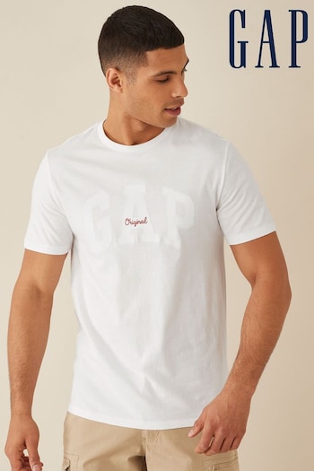 Gap White Logo Short Sleeve Crewneck T-Shirt (P94435) | £18