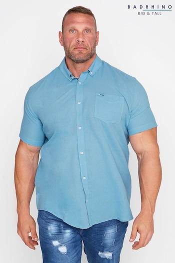 BadRhino Big & Tall Blue Linen Shirt (P95027) | £30