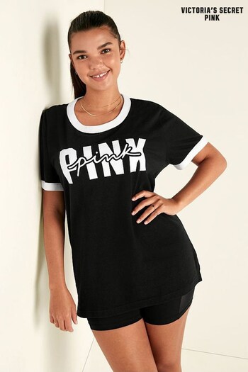 Victoria's Secret PINK Pure Black Short Sleeve T-Shirt (P95347) | £30