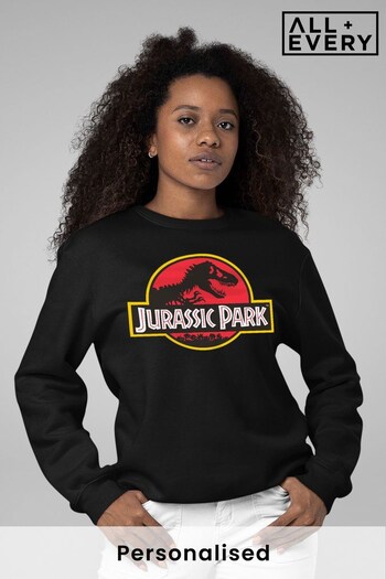 All + Every Black Jurassic Park Classic Logo Women's Sweatshirt (P95494) | £32