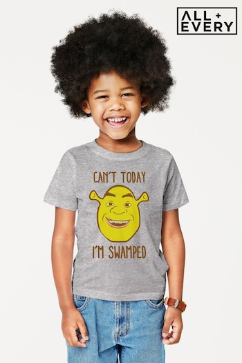 All + Every Heather Grey Shrek Cant Today Im Swamped Kids T-Shirt by All + Every (P95505) | £19