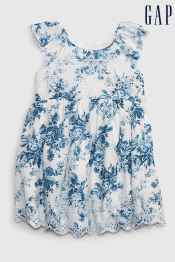 Gap Blue LoveShackFancy Floral Eyelet Dress - Toddler (P96047) | £35