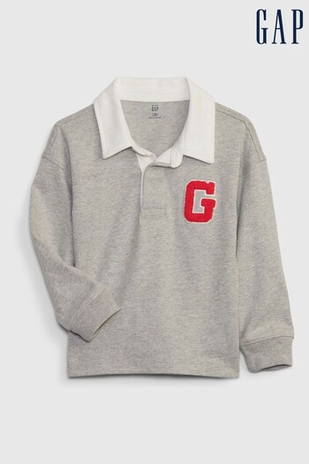 Gap Grey Logo Polo Long Sleeve Shirt (P96071) | £20