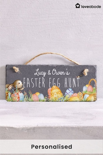 Personalised Egg Hunt Slate Sign by Loveabode (P96155) | £17