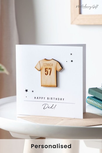 Personalised Wooden Football Shirt Personalised Birthday Card by No Ordinary Gift (P96352) | £10
