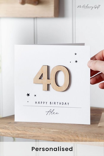 Personalised Wooden Numbers Big Birthday Card by No Ordinary Gift (P96354) | £10