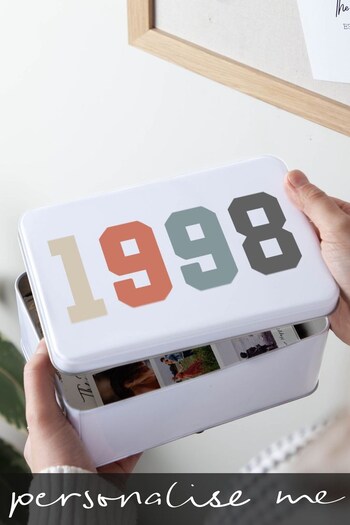 Personalised Bold Birth Year Personalised Storage Tin by No Ordinary Gift (P96362) | £26