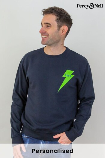 Personalised Papa Lightning Bolt Sweatshirt by Percy & Nell (P96635) | £35
