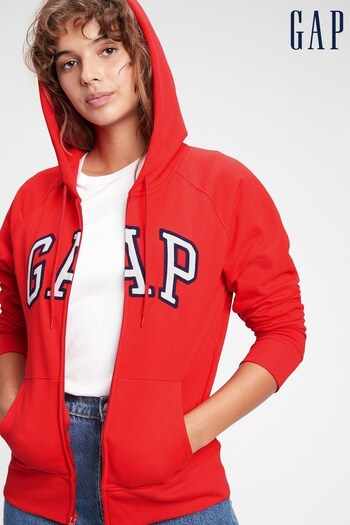 Gap Red Logo Zip Up Hoodie (P97346) | £45