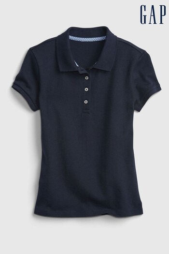 Gap Blue Organic Cotton Uniform Short Sleeve Polo Shirt (P97568) | £10